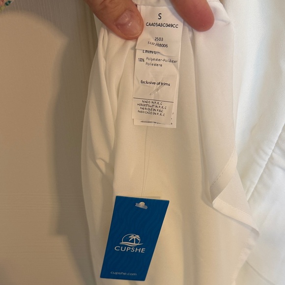 CUPSHE | White Lace Trim Halter Mini Dress - Picture 4 of 5